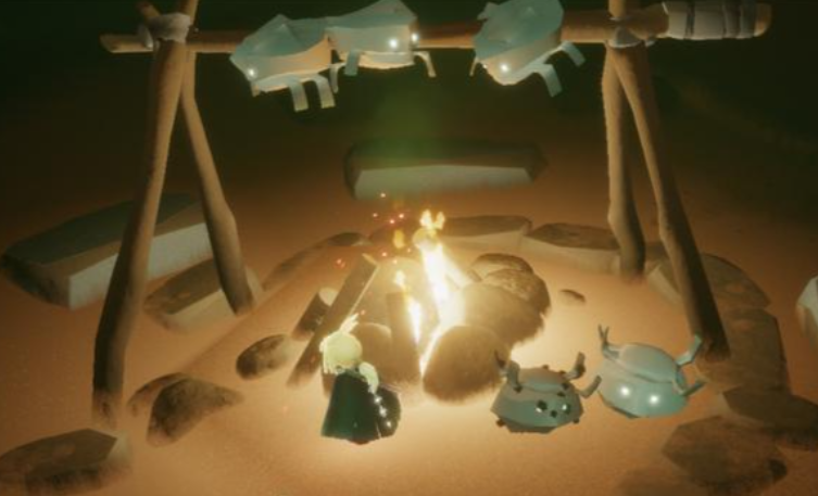 光遇怎么做烤火动作