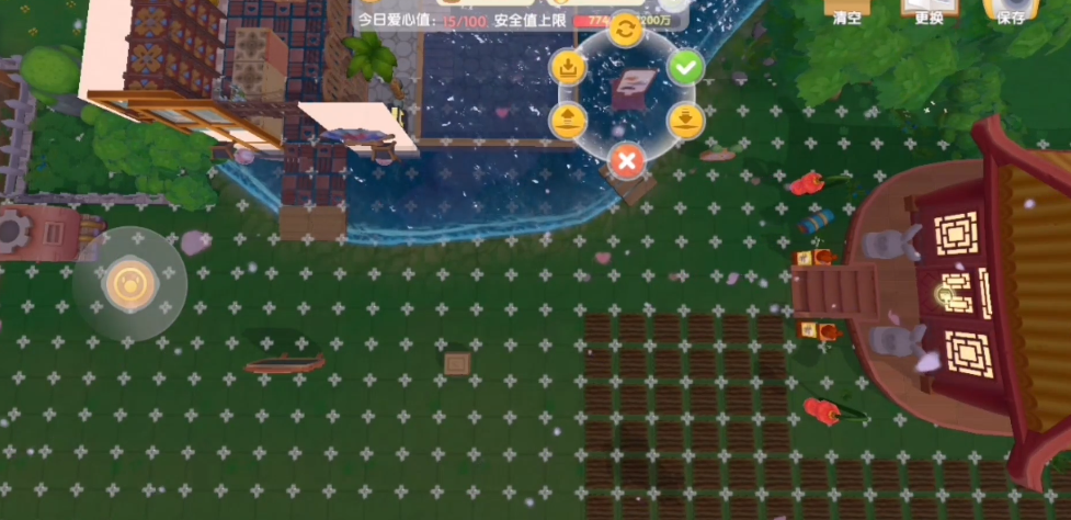 摩尔庄园手游怎么在水上放建筑