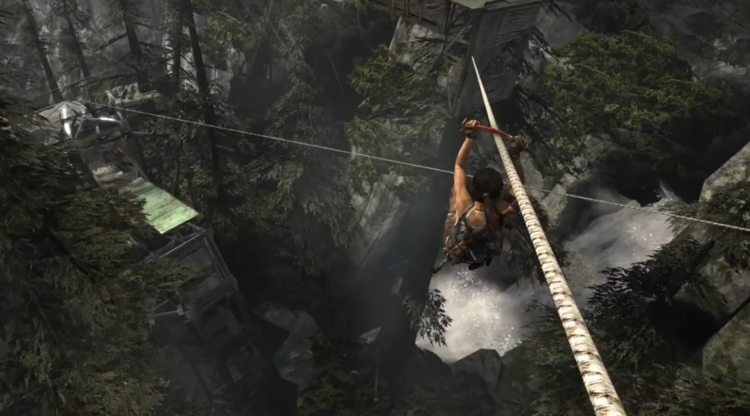 古墓丽影滑索那一关怎么过